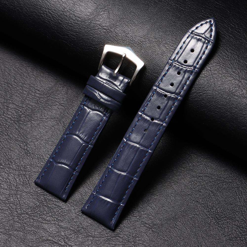 Strap 14mm 16mm 18mm 20mm 22mm High Quality Calfskin Genuine Cowhide Pin Buckle for Men Women Universal Watch Band Accessories