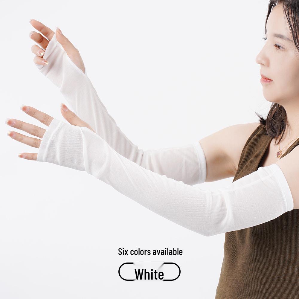 Women's Tencel Sun Protection Ice Sleeves - UV-Resistant, Breathable Arm Covers for Summer Cycling and Driving