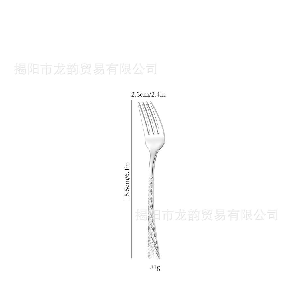 304 stainless steel western food knife, fork and spoon thick texture fishtail design high-end steak tableware set