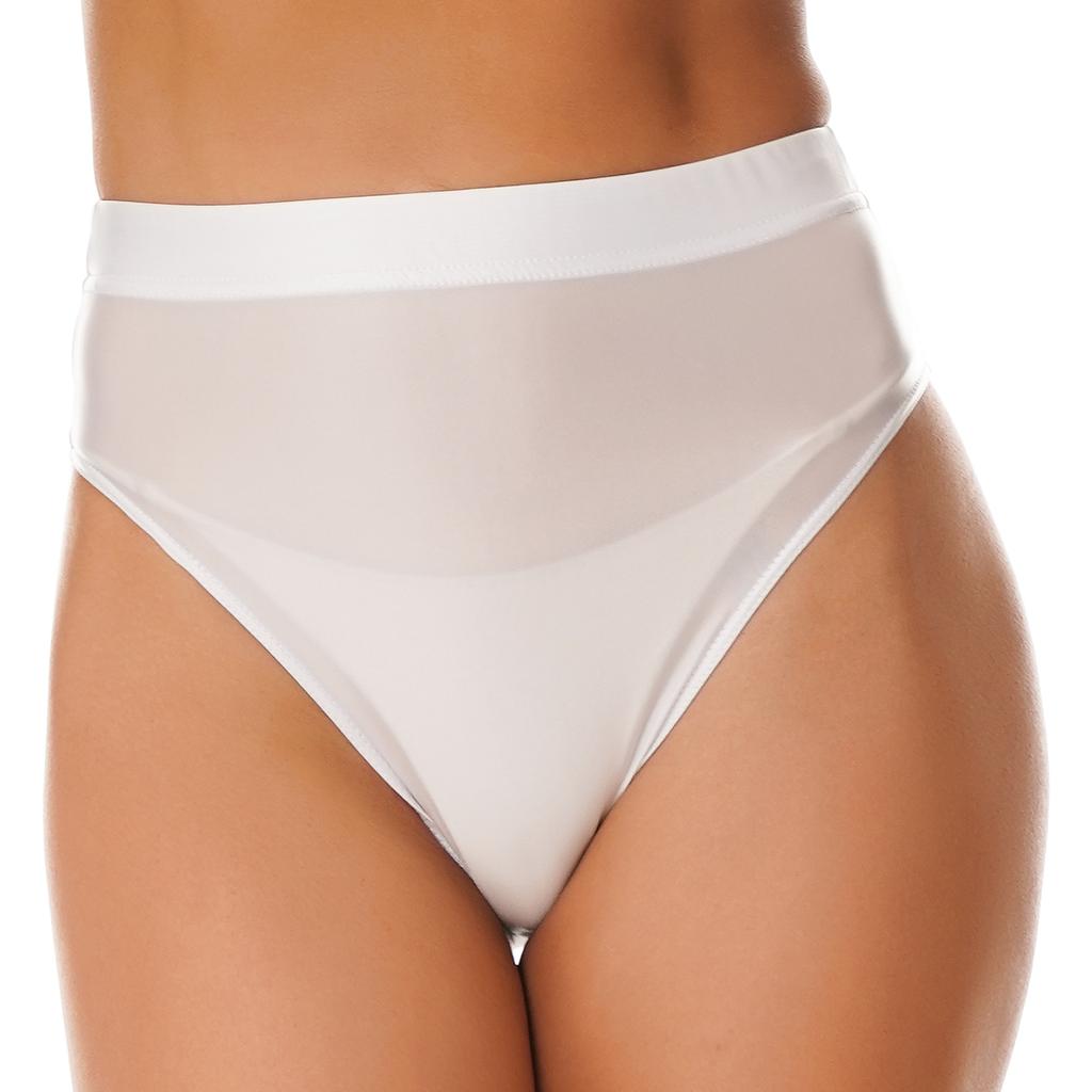 Womens Shiny High Waist Briefs Swimsuit Bottom Beachwear Underwear