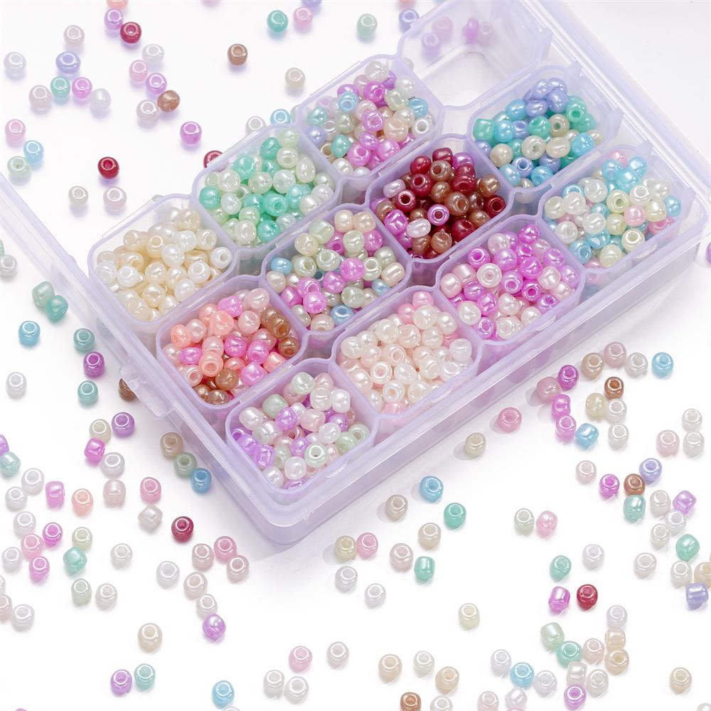 10g/lot 4mm Macaroon Color Glass Round Seed Beads Czech Spacer Seed Spacer BeadsFor DIY Jewelry Making Needlework Accessories