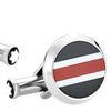 Montblanc Striped Pattern Decorative Design Stainless Steel Cufflinks Men Accessories Silver 118596