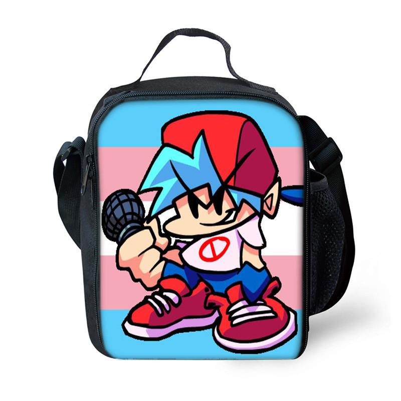 Funkin Night Friday Fnf Lunch Bags Thermal School Handbag For Kids Single Strap
