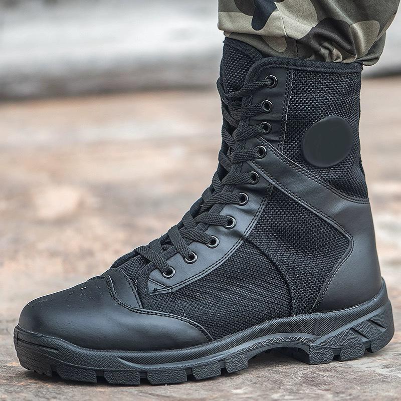 Letní bezpečnostní síťovina speciální služba bojový výcvik ultralehká venkovní tréninková vysoká prodyšná protiskluzová plátěná bezpečnostní bavlněná obuv