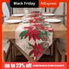 Creative Tassel Christmas Table Runner Printed Long Table Cover Rectangle Knitted Cloth Snowman Tablecloth Event