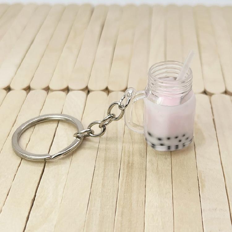 Small BobaMilk Tea Cup Key Chains Cute Bubble Tea Keychain KawaiiCar Keyring