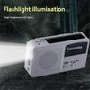 Solar-Powered FM/AM Radio with Hand Crank, Multifunctional Portable Emergency Radio and Flashlight
