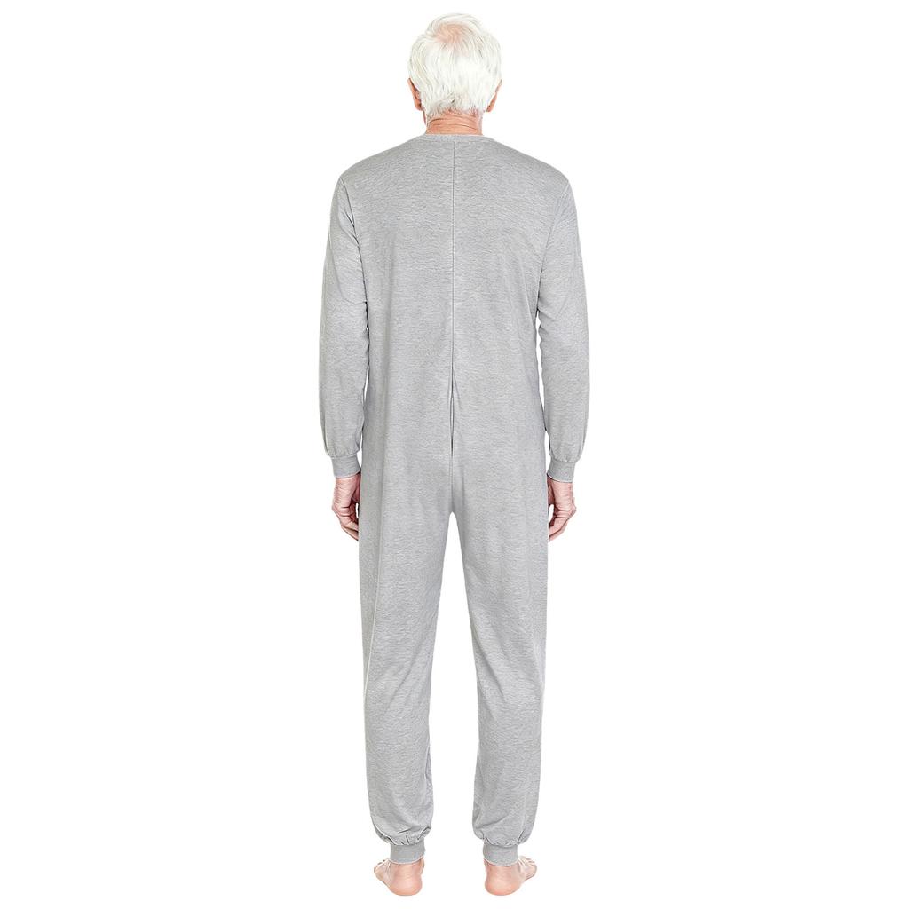 Unisex Adaptiv Jumpsuit Rundhalsdesign Långärmad Dragkedja bak Långa byxor Etdelad Romper Särskilda behov