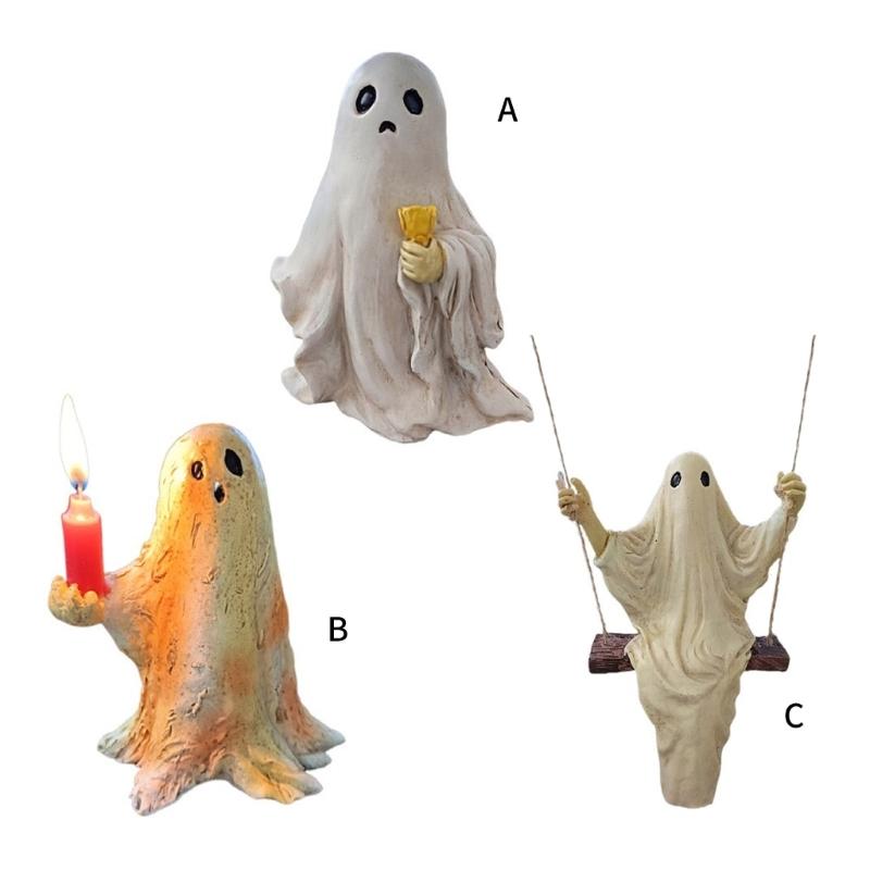 Halloween Resin Specter Sculpture for Home Decoration Terrifying Ornament for Garden Indoor and Outdoor Embellishment
