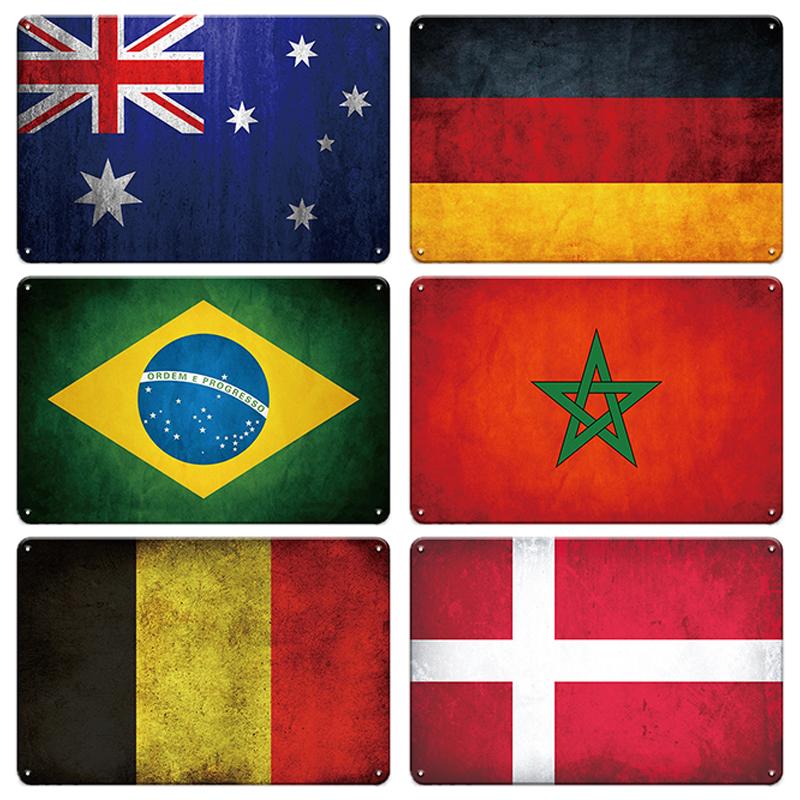 INEED Decor Land Vlag Vintage Posters Plaquette Metalen Bord Muur Kunst Decoratie Tin Bord Bar Pub Woonkamer Thuis Ijzer schilderen