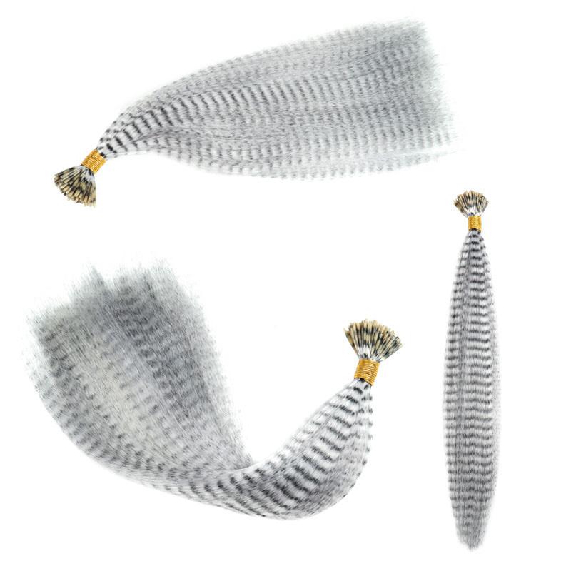 Hair Extensions Colored Wigs Feather Stripe Hair Hairpieces Colorful High temperature silk Wigs