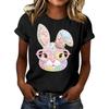 Women's Casual Printed T-Shirt Round Neck Pullover Short Sleeve Top