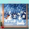 Christmas Static Cling Window Decals With White Christmas Snowman For Holiday Decor