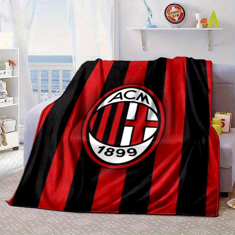 Ac Football Club Blanket Flannel Blanket for bed, sofa, Camping, Hiking, Picnic Essentials, gift for family Fan gifts
