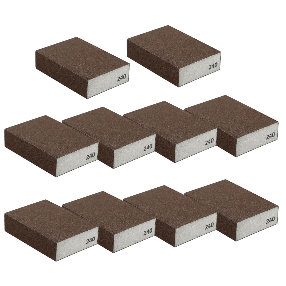 10pc Sponge Sanding Block Wet&Dry Polishing Sandpaper Abrasive Foam Pad 60/80/100/120/180/240/320 Grit Woodworking Grinding Tool
