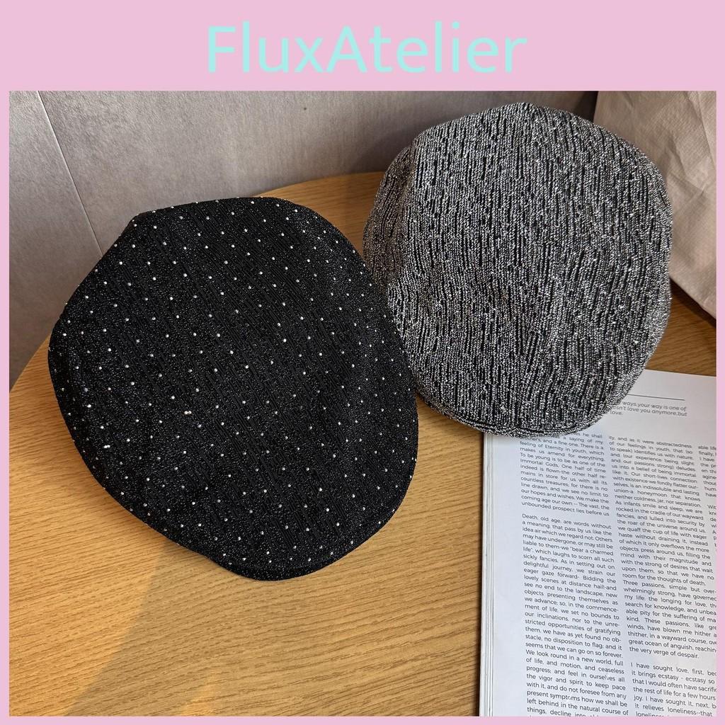 Color Spots Solid Artistic Vintage Women Cap Rhinestone Breathable Fabric Autumn