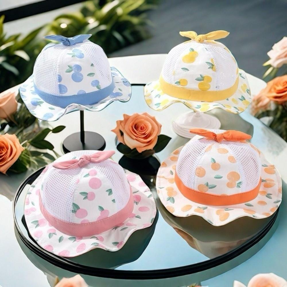 Wide Brim Baby Bucket Hat Fruit Print Panama Cap New Fisherman Cap  Summer