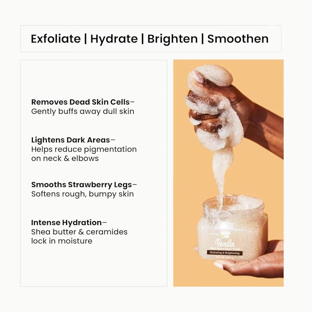 Vanilla Sugar Body Scrub – 300g | Exfoliating & Moisturizing Skin Polish