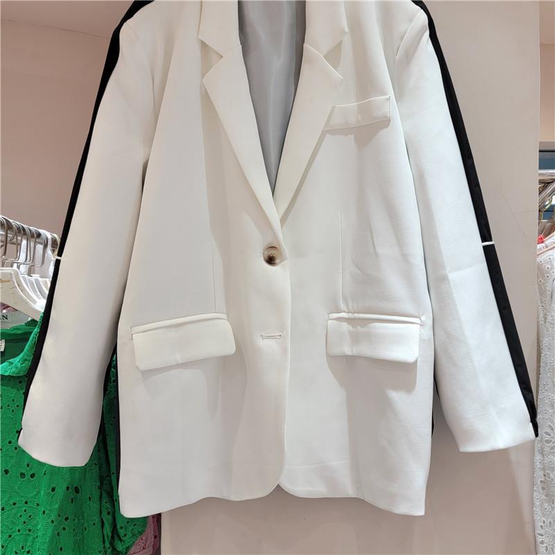 Design Sense Niche Contrasting Color Blazer Women's Spring and Autumn New Korean Version Loose Casual Small Suit Trendy