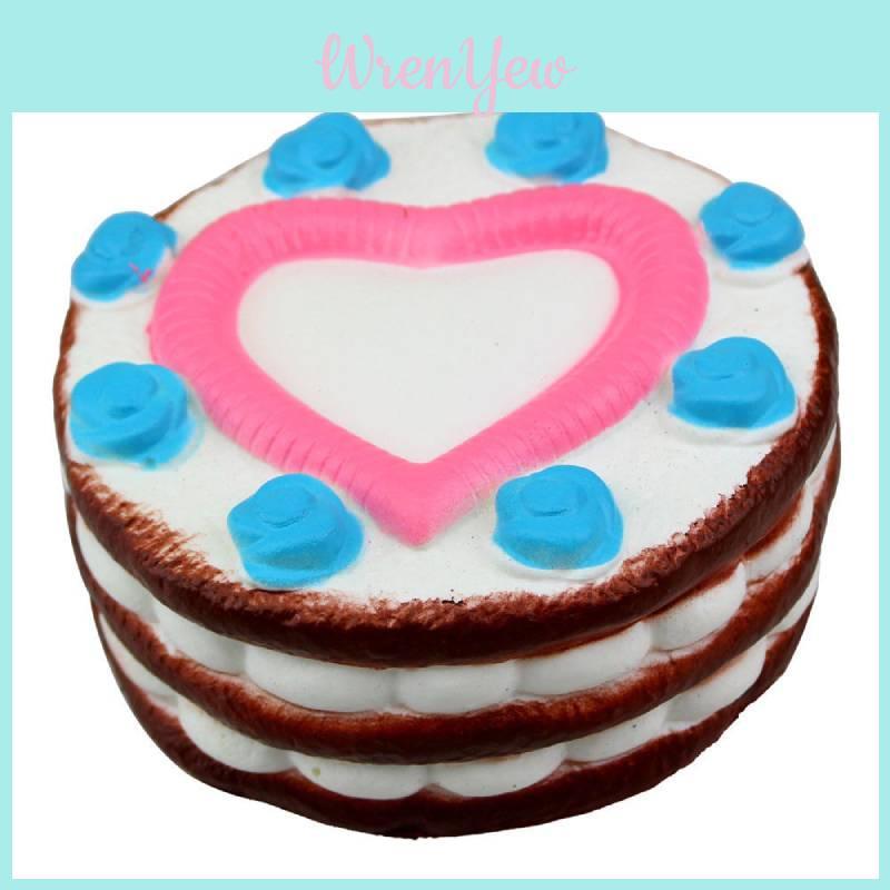 Pu Material Soft Silicone Fake Fruit Bread Cake Decorative Sculpture For Office