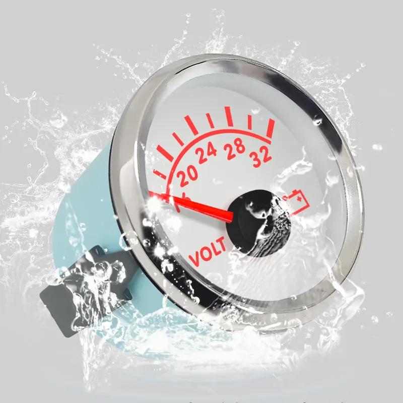 ELING Newest Waterproof Universal 52mm (2") Voltmeter Volt Gauge Meter with Red Backlight for Car Boat Yacht Truck