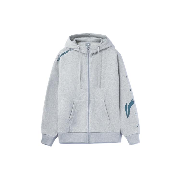 Li-Ning Graphic Hooded Jacket Grey Men s AWDRD34-5 S