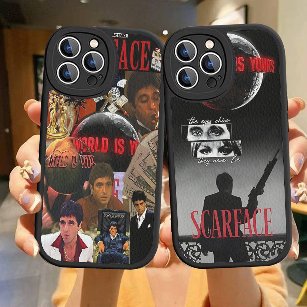 Vintage Classic S-scarface PU Leather Phone Case For IPhone 16 15 14 13 12 11 Pro Max Plus Back Fundas