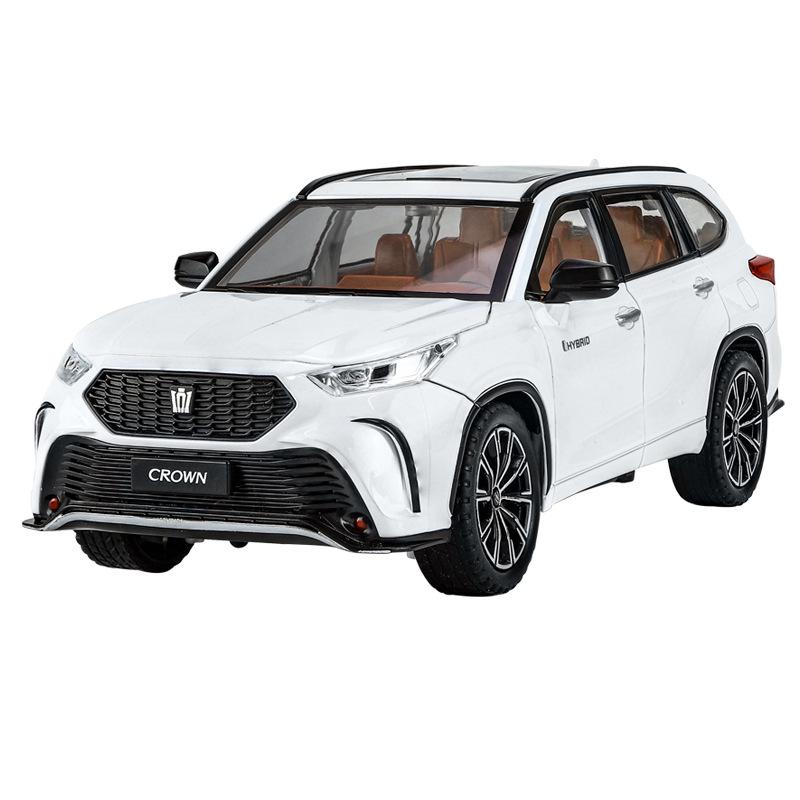 

1/24 Toyota Crown Kluger игрушечная модель автомобиля литой сплав 6 дверей открываются задние колеса инерционные транспортные средства модели подарки на День детей белый