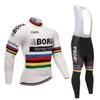 Cycling Suit Long Sleeve Strap Set Mountain Road Suit Autumn and Winter Velvet Outdoor Cycling Suit Set