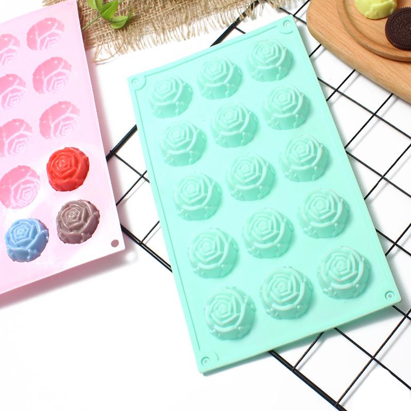 15 Fächer rosafarbene Silikon-Kuchenform Eiscreme-Pudding-Gelee-Form DIY Handgemachte Seifenform