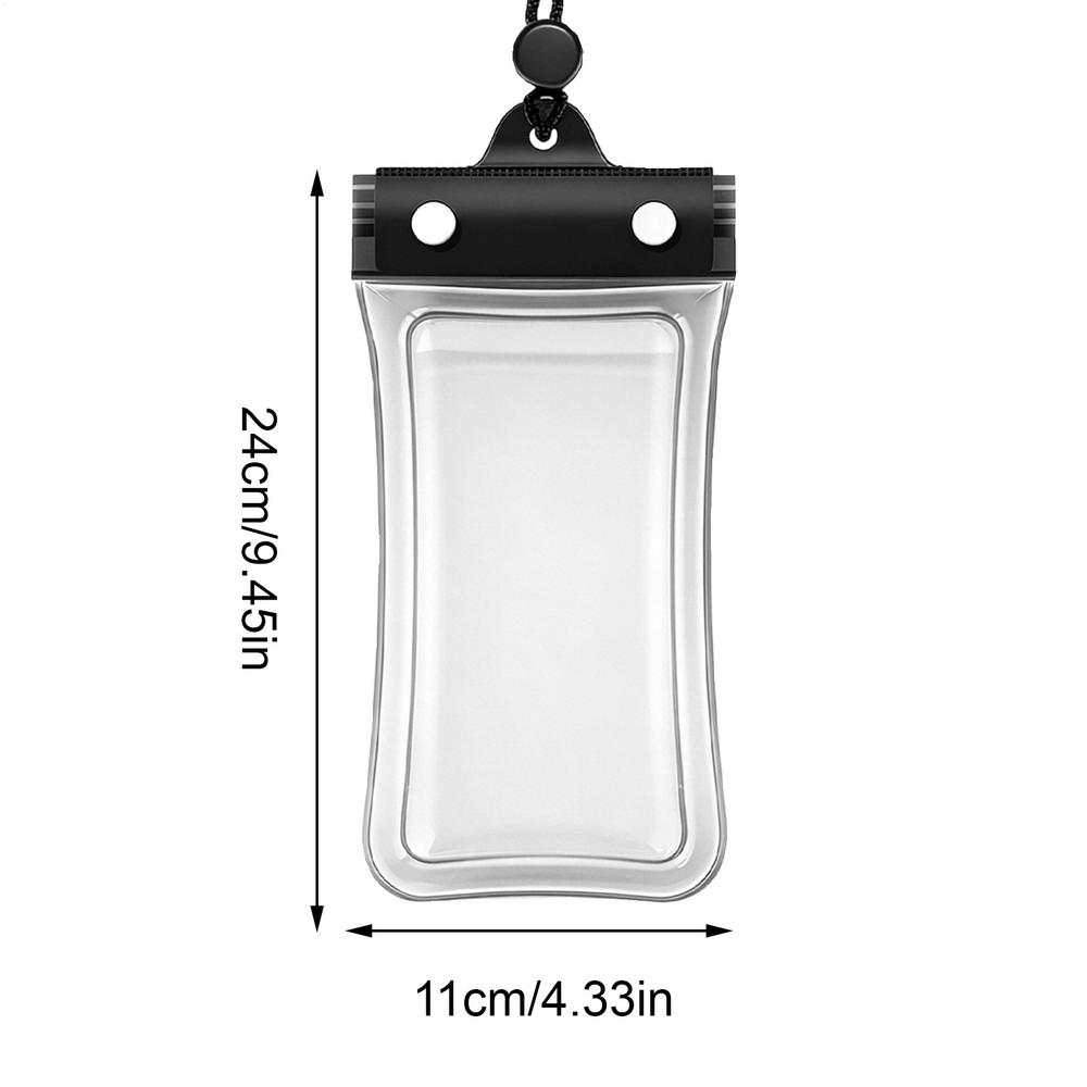 Universal Waterproof Phone Case Dry Bag with Lanyard Transparent Touch Screen for Beach Diving Snorkeling Surfing Travel