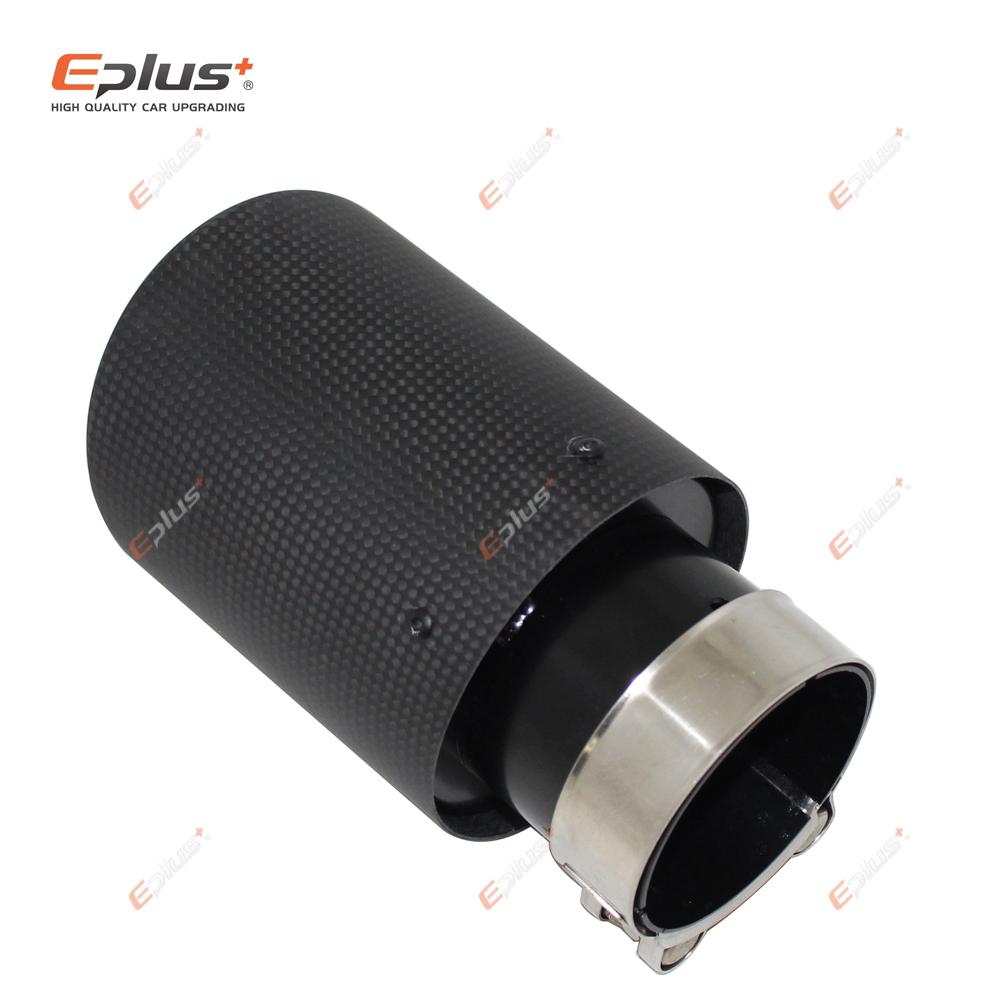 Auto Matte Karbonfaser Auspuffspitze Auspuffanlage Rohr Auspuffdüsen Universal gerollter Rand Edelstahl Schwarz