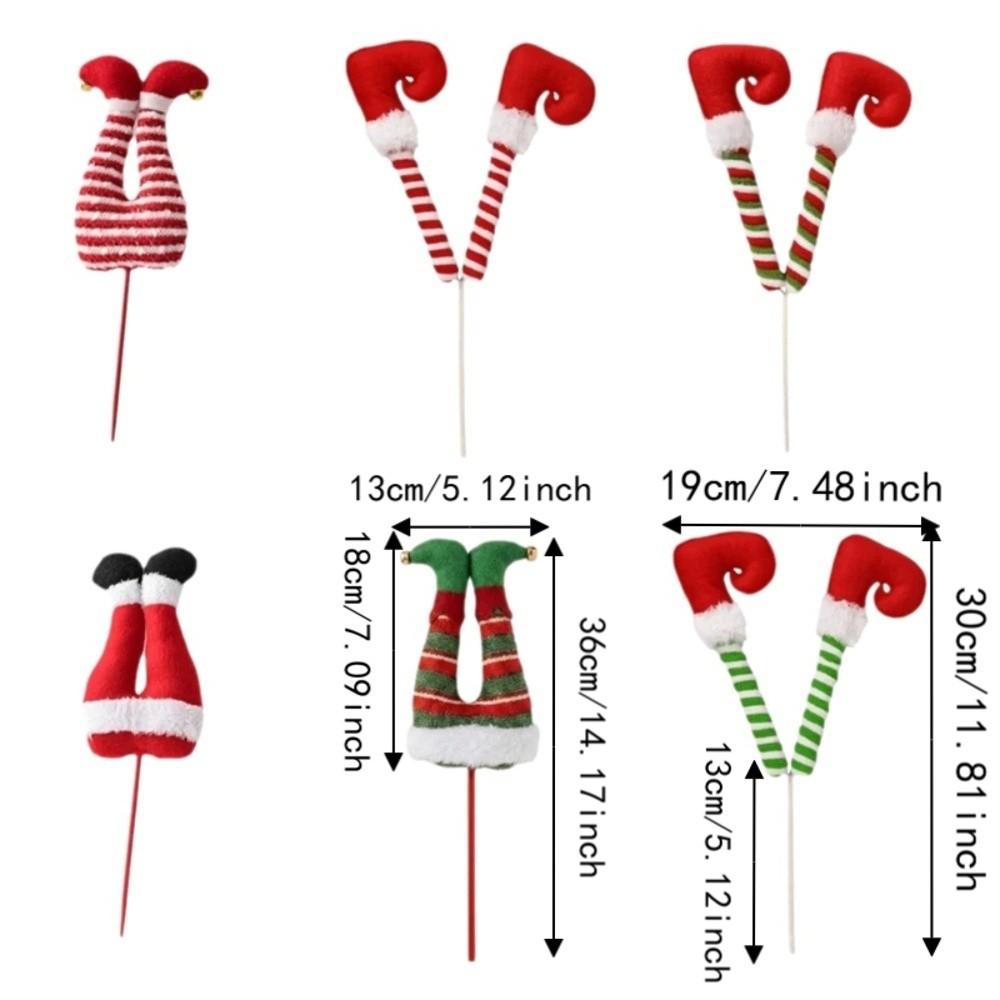 Stuffed Christmas Elf Legs Striped Pants Santa Claus Legs New Christmas Tree Topper Holiday Party