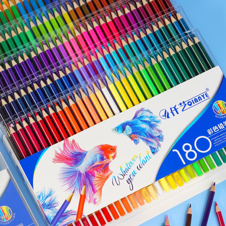 Matite Colorate Qianyi: 180 Matite Colorate a Base di Olio e 72 Idrosolubili per Principianti e Bambini