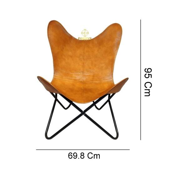 Indické ručně vyráběné křeslo Butterfly z pravé kůže pro domov a kancelář