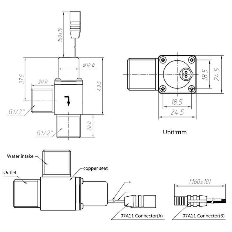 Solenoid for Valve DC 4.5V 1/2" Water Flow Pul Se Electromagnetic for Valve Brass Solenoid for Valve for Liquid Wate