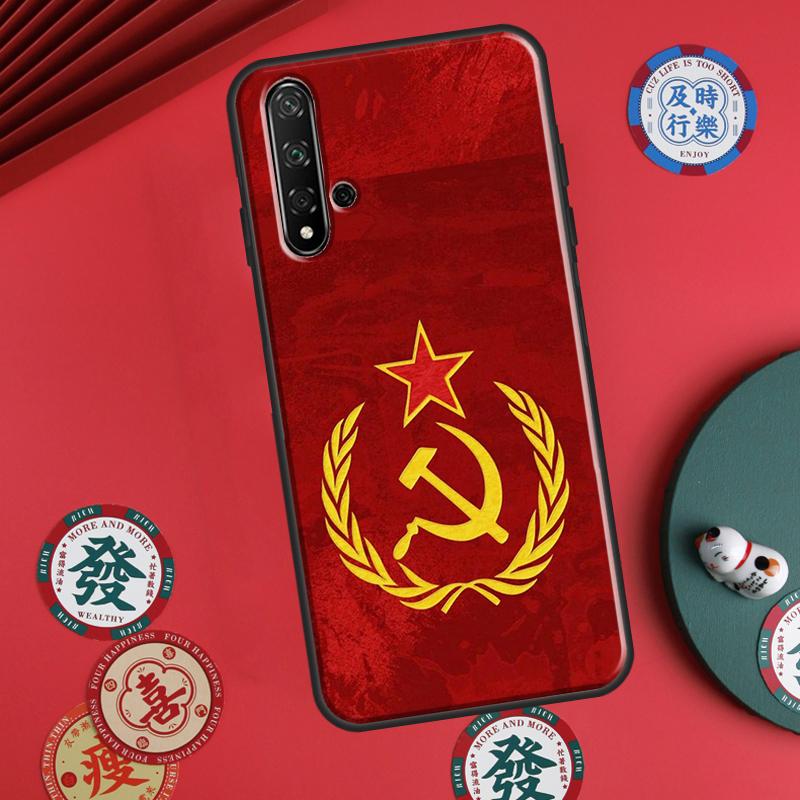 Red Soviet Union USSR Flag For Huawei P60 Pro P30 P40 Lite Nova 7i 8i 11i 12i 12s 10 9 SE Y90 Y60 Y70 Y72 Y61 Y91 Case