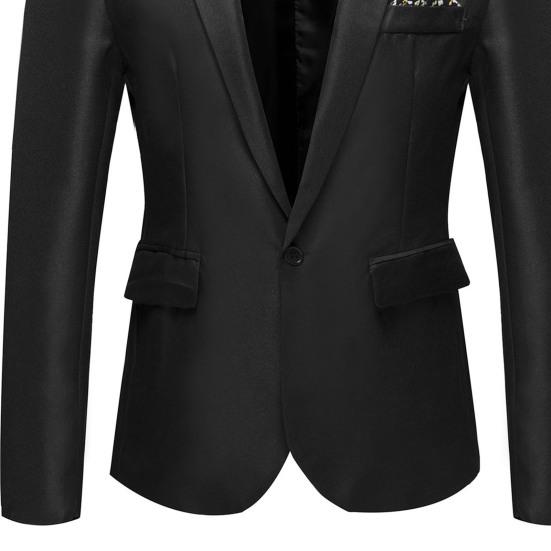 Blazer Casual da Uomo alla Moda con un Bottone e Risvolto, Manica Lunga, Tasca Decorativa, Giacca Completo, Abbigliamento da Lavoro