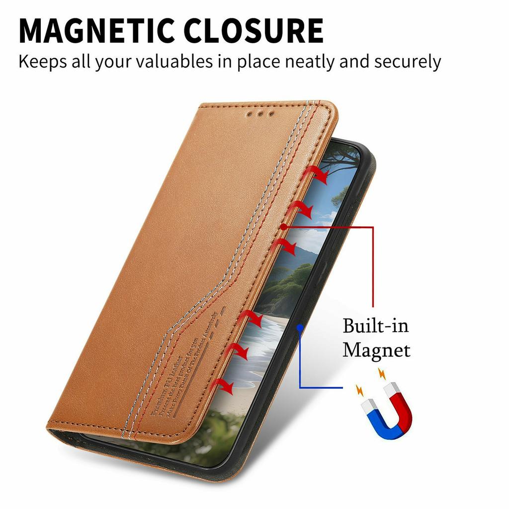 For Motorola Moto G86 Power 5G Case Wallet Tri-Color Stitching Leather Phone Cover with Elastic Wristband