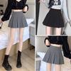 Vintage Gray Pleated Skirt Women Kawaii High Waist Mini Skirts Korean Fashion School Uniform Harajuku Streetwear Spring