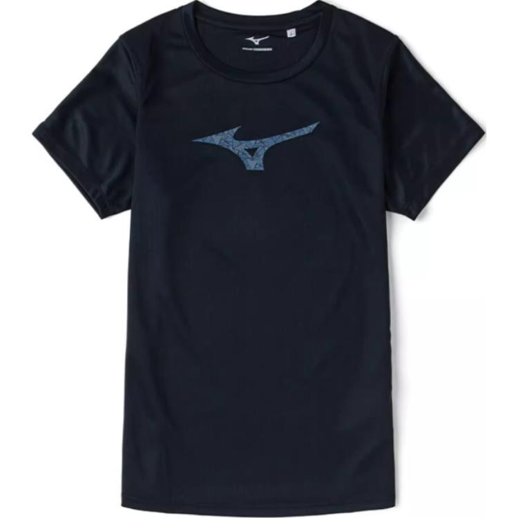 

Mizuno Performance Sports Lifestyle Series Round Neck Breathable Comfortable Short Sleeve T-Shirt Women Tops Black J2MA2240 S