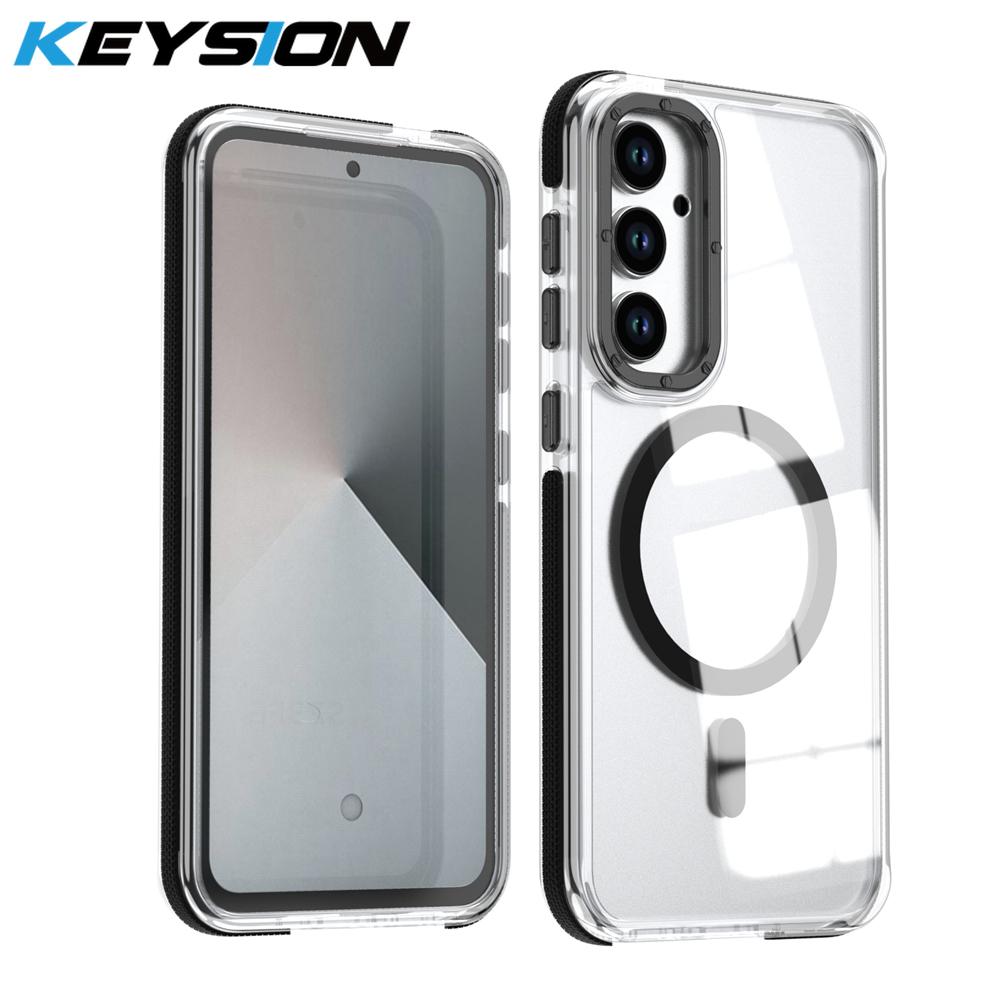 

KEYSION HD Transparent Magnetic Case for MagSafe for Samsung A56 5G A36 A26 5G Clear Shockproof Phone Cover for Galaxy A16 4G 5G for Samsung A56 5G чёрный