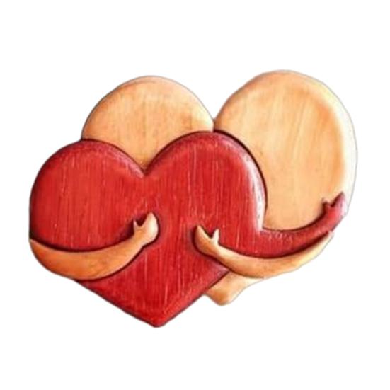 Walentynki Drewniane Serce Kieszonkowe Mini Serduszka Przytulanki Pamiątkowy Żeton z Kartką Romantyczny Prezent dla Par Rodziny Przyjaciół Kochanków