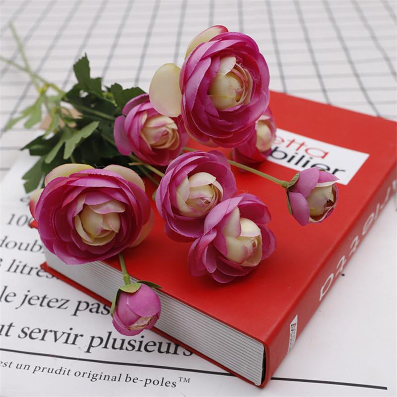 1PCS Artificial 4 Heads Lotus Flower Bouquets Simulated Flower Ornaments Indoor Decorations
