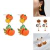 Modische Halloween-Kürbis- und Totenkopf-Ohrringe mit auffälligen Zirkonia-Details für Damen