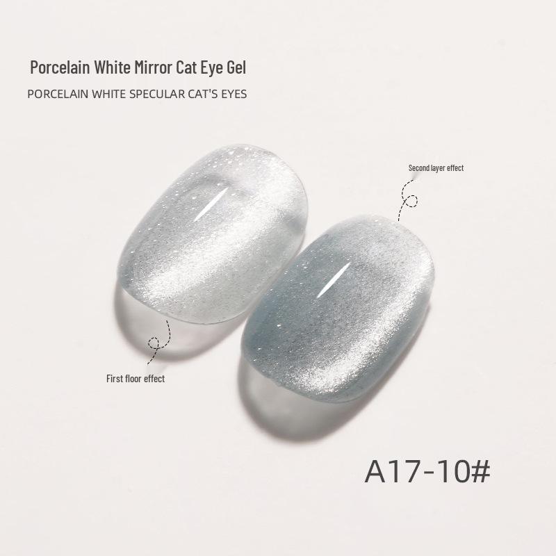 Universal Crystal Cat Eye UV/LED Nail Gel 2024 - Porcelain White Mirror Finish Manicure Set