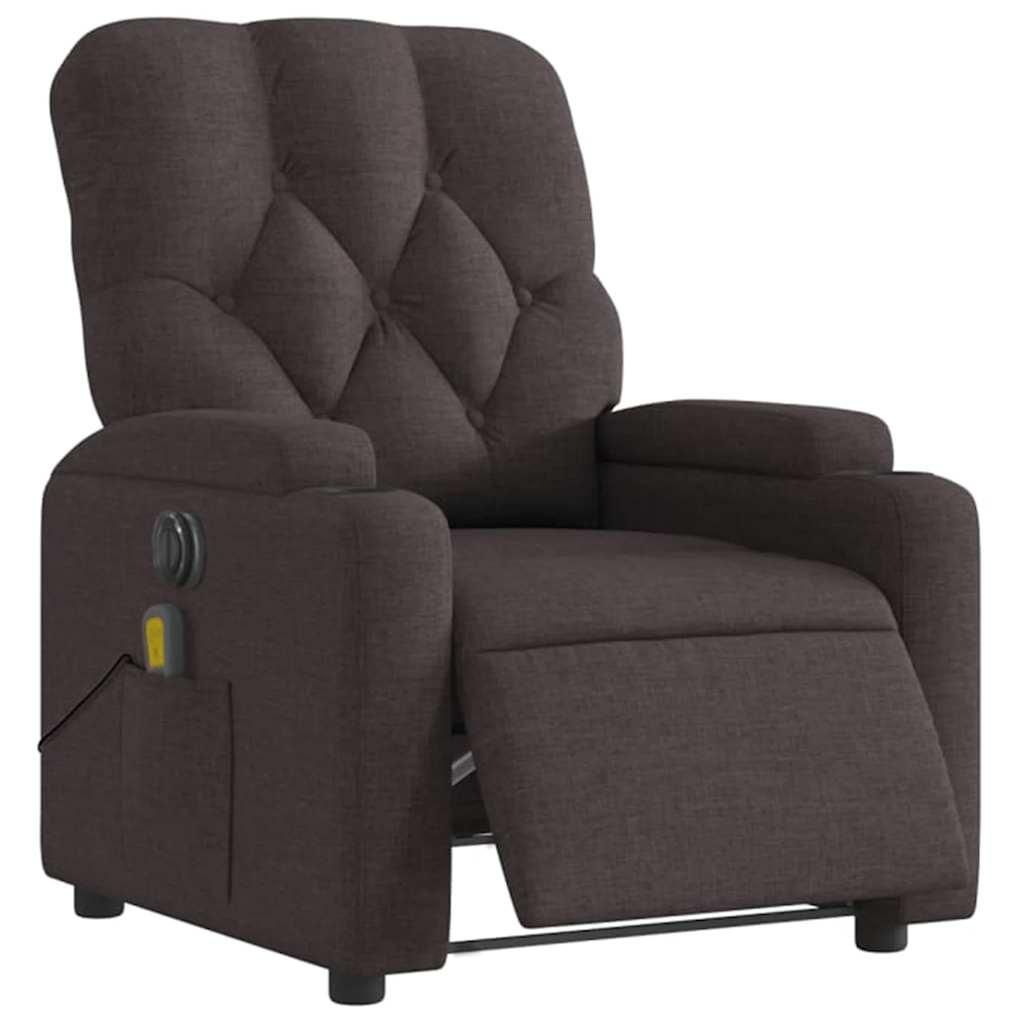 Electric Massage Chair Dark Brown Fabric