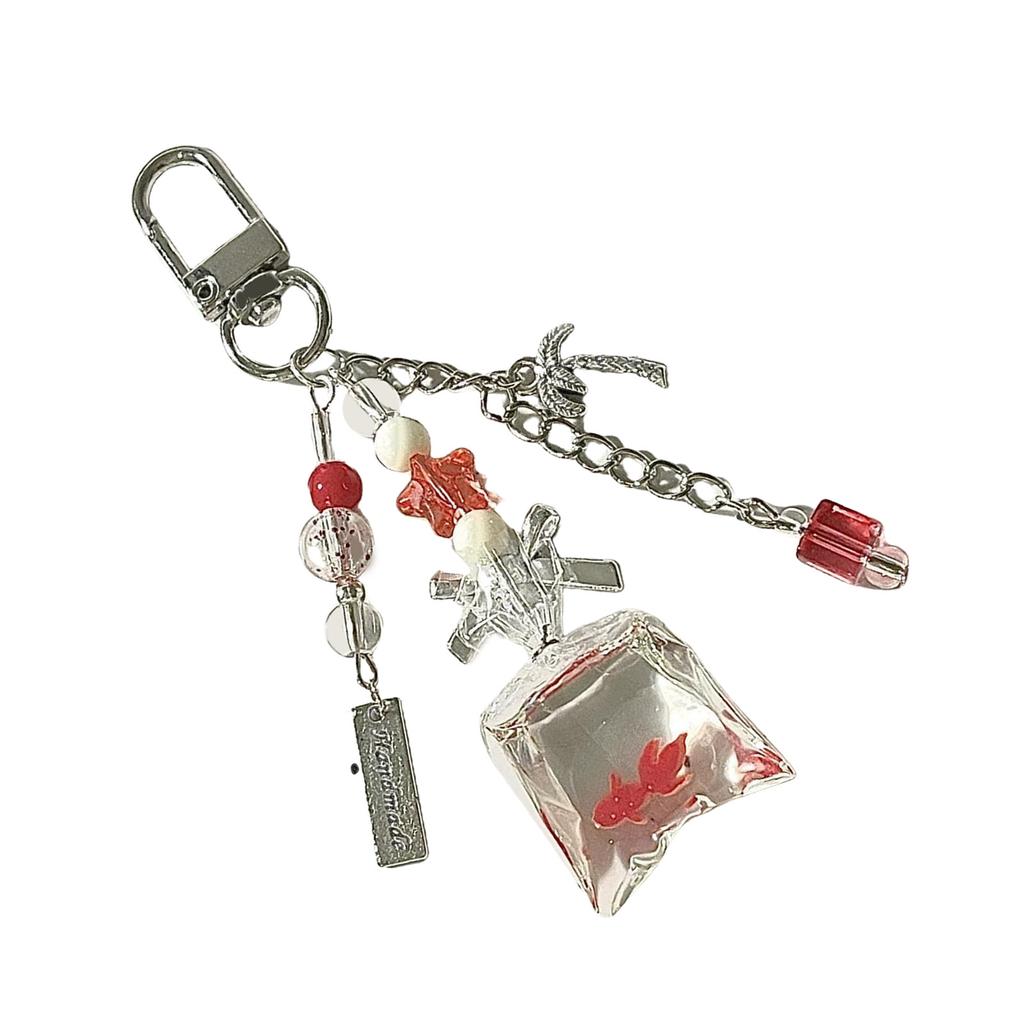 Fashionable Handmade Coconut Beaded Keychain Portable and Sturdy Resin Charm Accessory for Fashion Enthusiasts