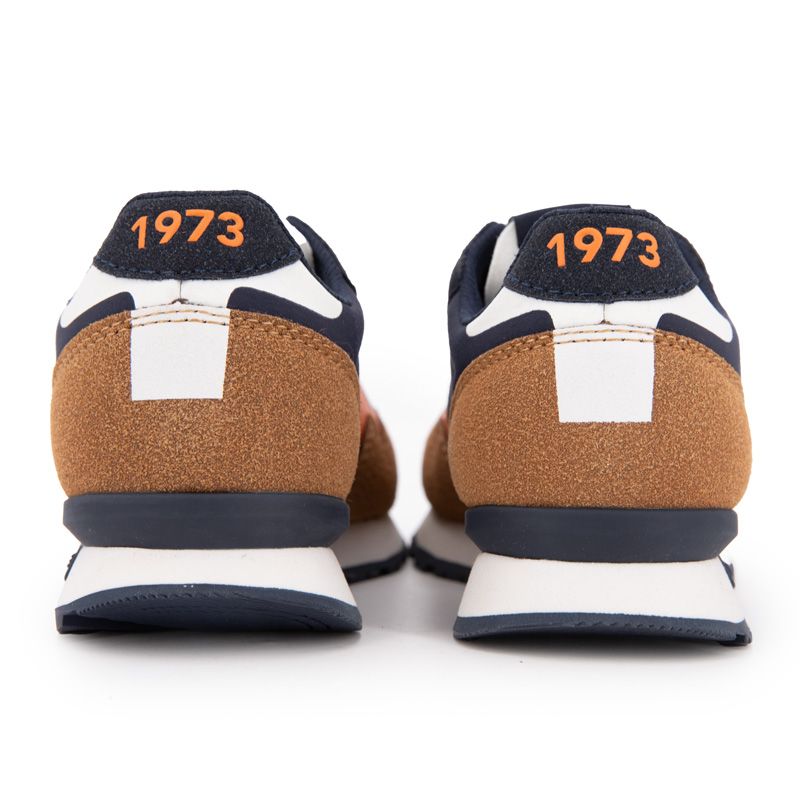 Navy Blue Player Air Sneakers with Camel Suede Effect Kid PEPE JEANS