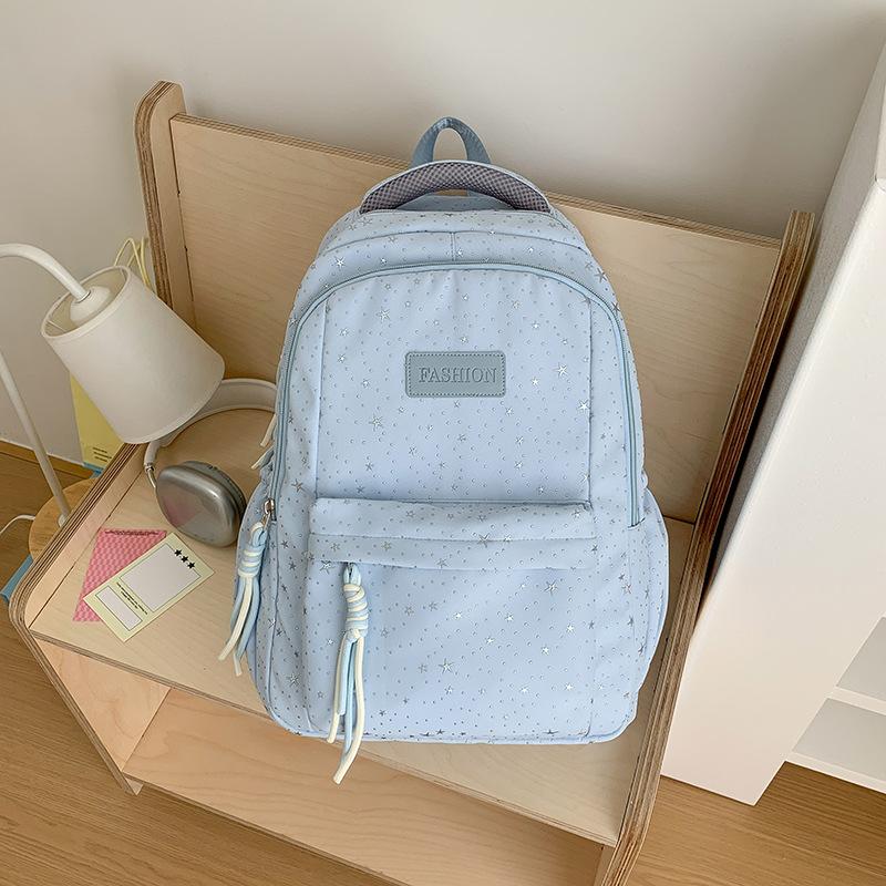 Schoolbag High-value Schoolbag for Girls, Cute and Sweet Stars for Junior High School Students, Light and Large-capacity Backpack Wholesale